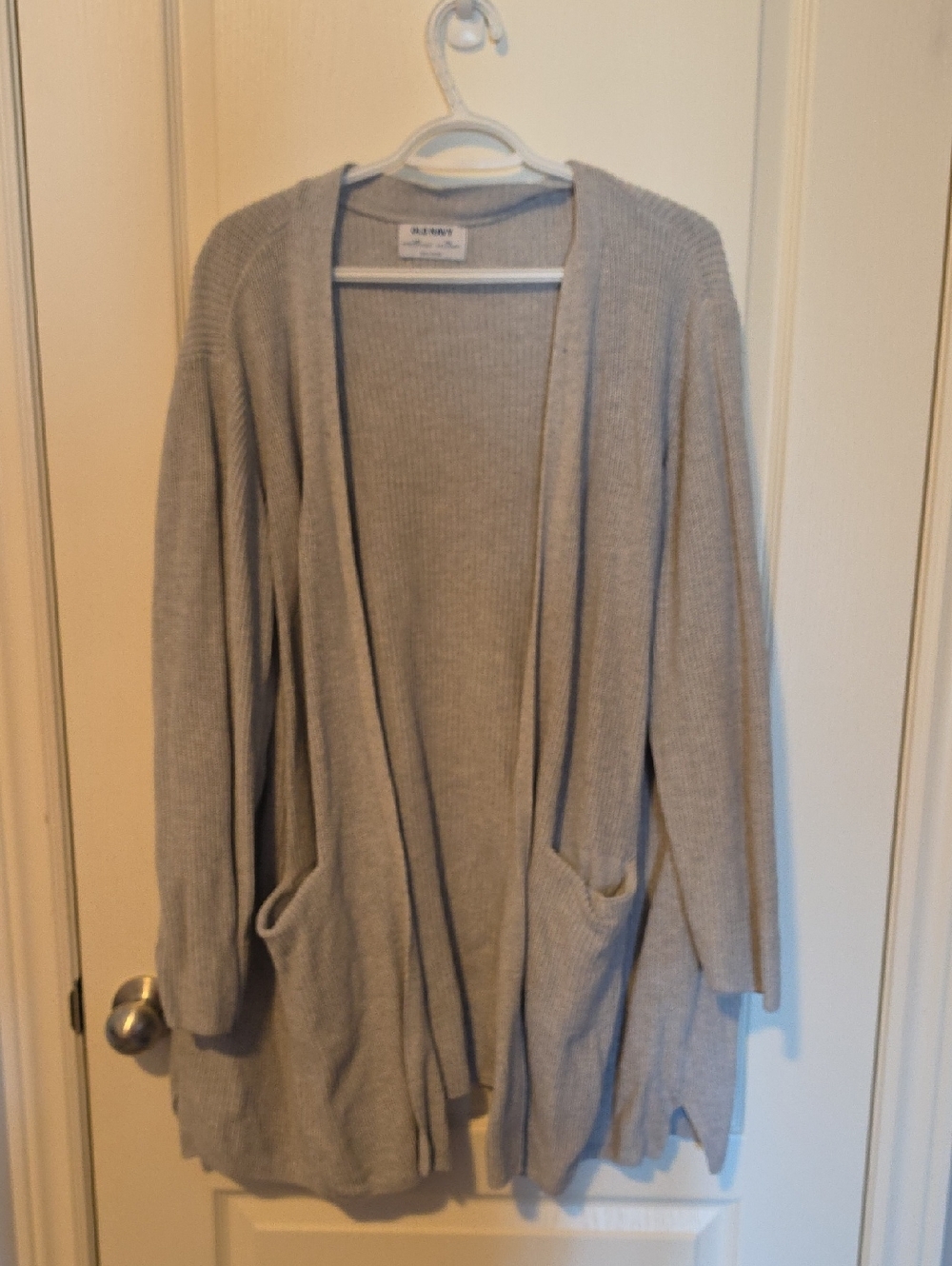 Old Navy Light Gray Open-Front Ribbed Cardigan